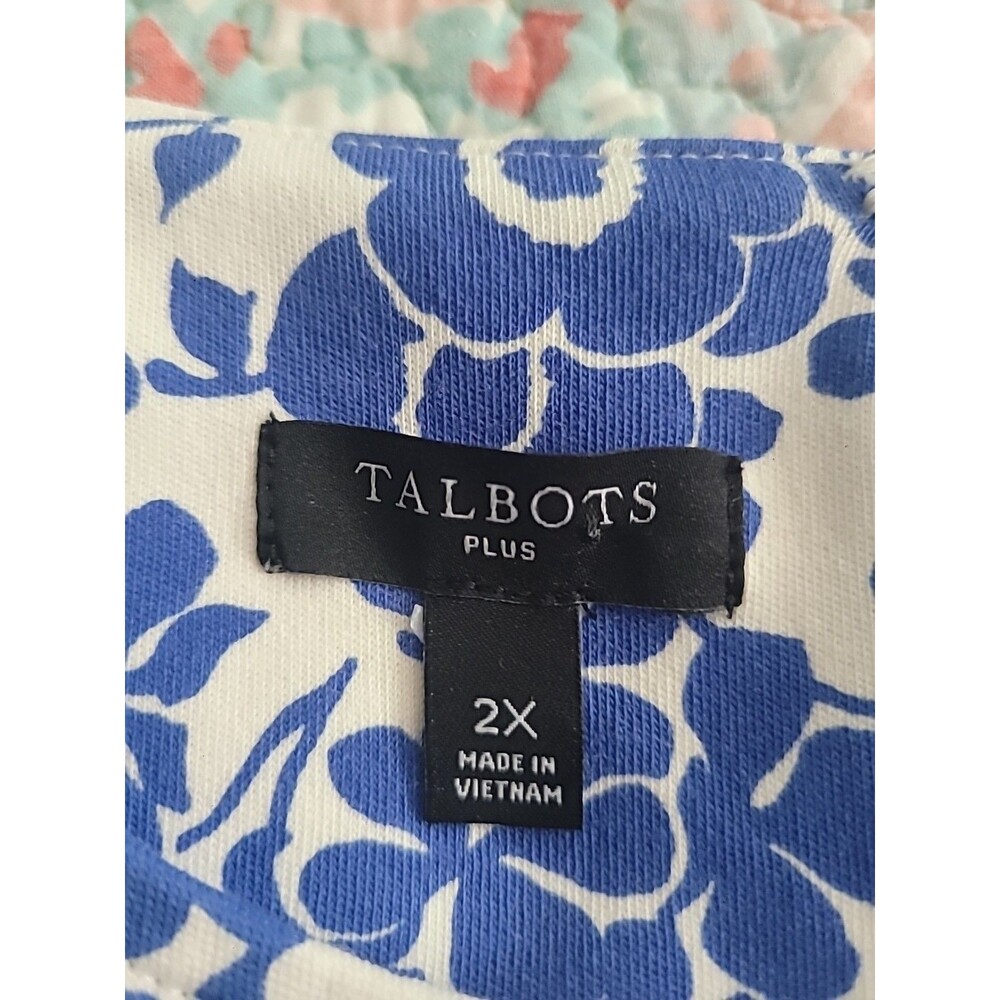 Talbots Floral Fit & Flare Dress Sz 2X Beachy Vacation Resort Cruise Summer - Picture 7 of 7
